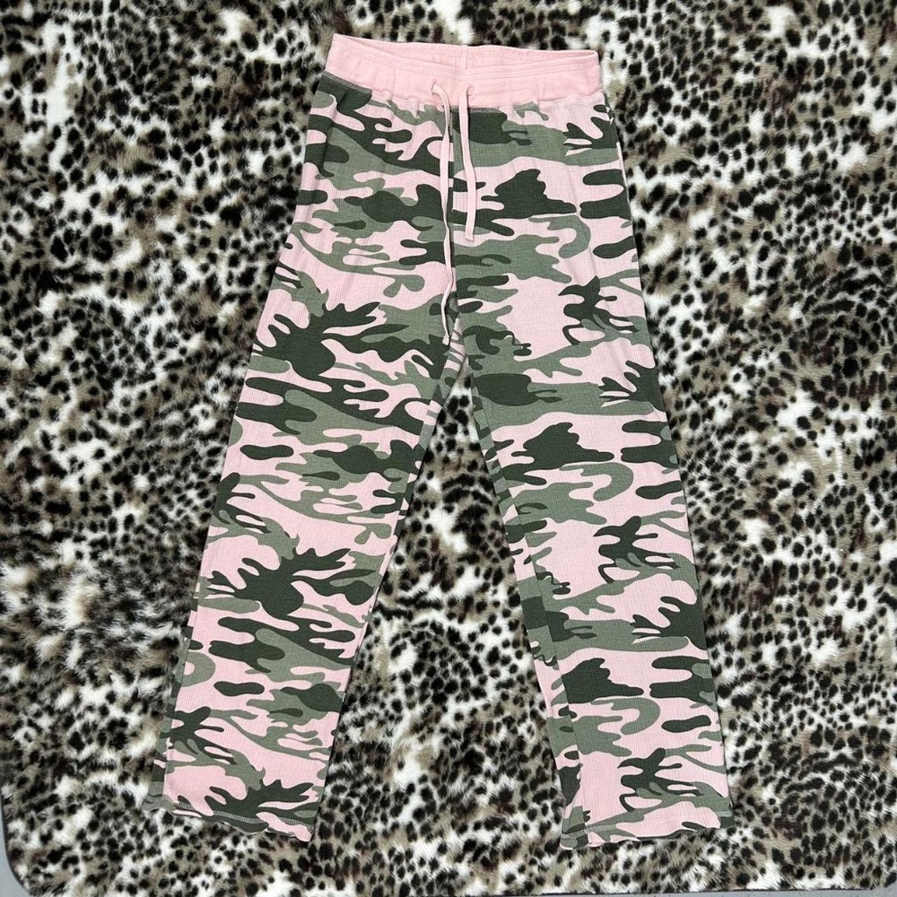Y2K Pink Camo Lowrise Sweatpants